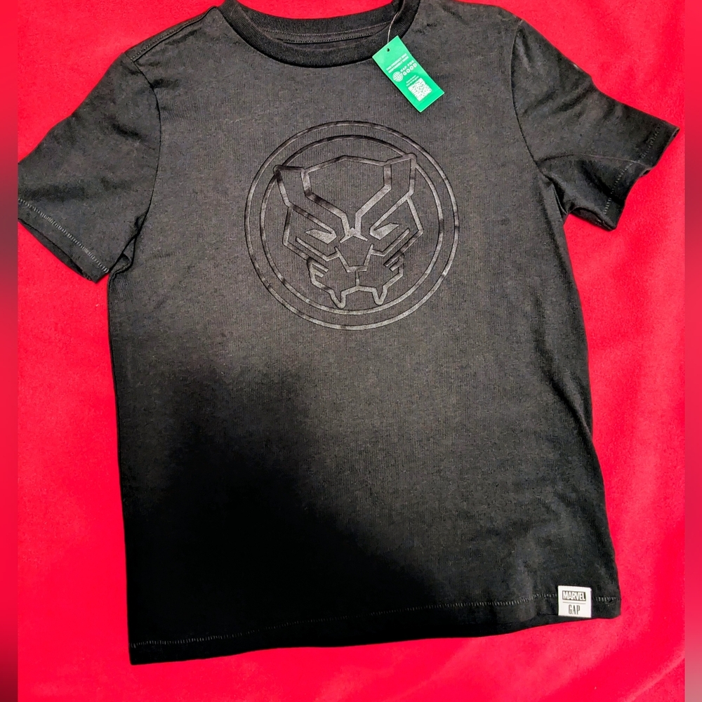 NWT-Marvel Black Panther Kids Tee - Charcoal, size Medium (8)